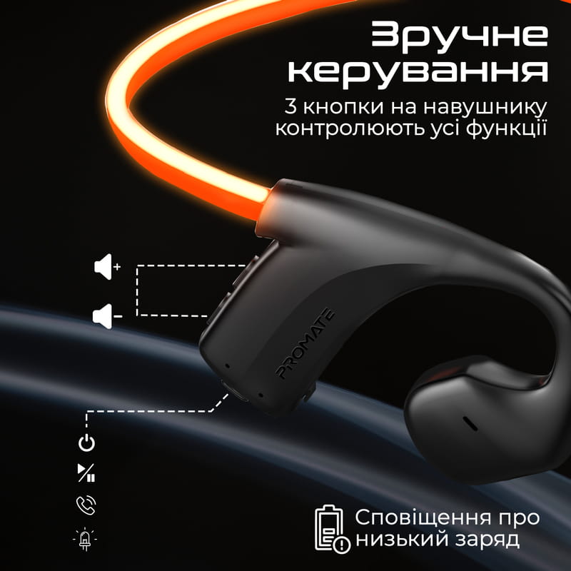 Bluetooth-гарнитура Promate RippleGlow Black