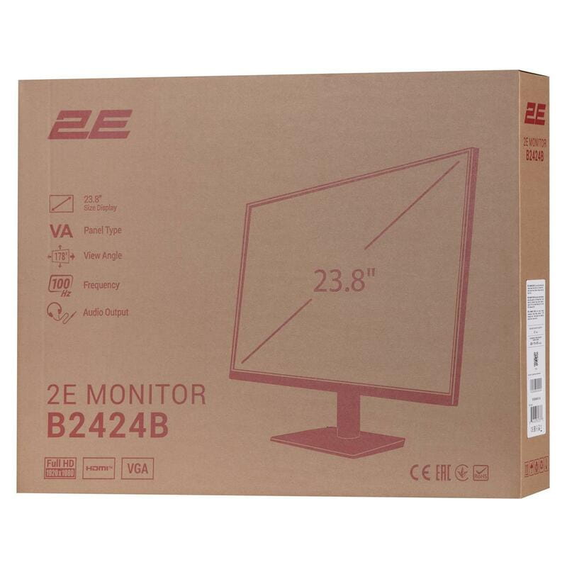 Монітор 2E 23.8" B2424B (2E-B2424B-01.UA) VA Black 100Hz