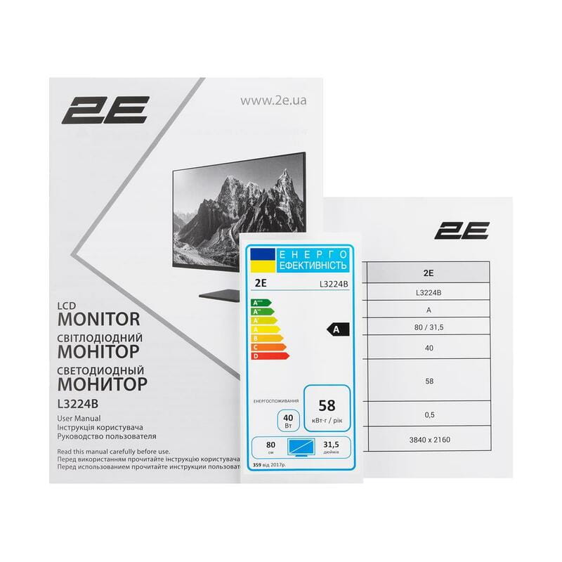 Монитор 2E 31.5" L3224B (2E-L3224B-01.UA) VA Black
