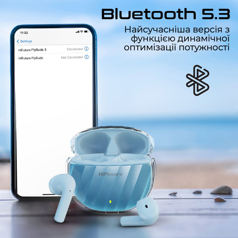 Bluetooth-гарнітура HiFuture FlyBuds3 Blue
