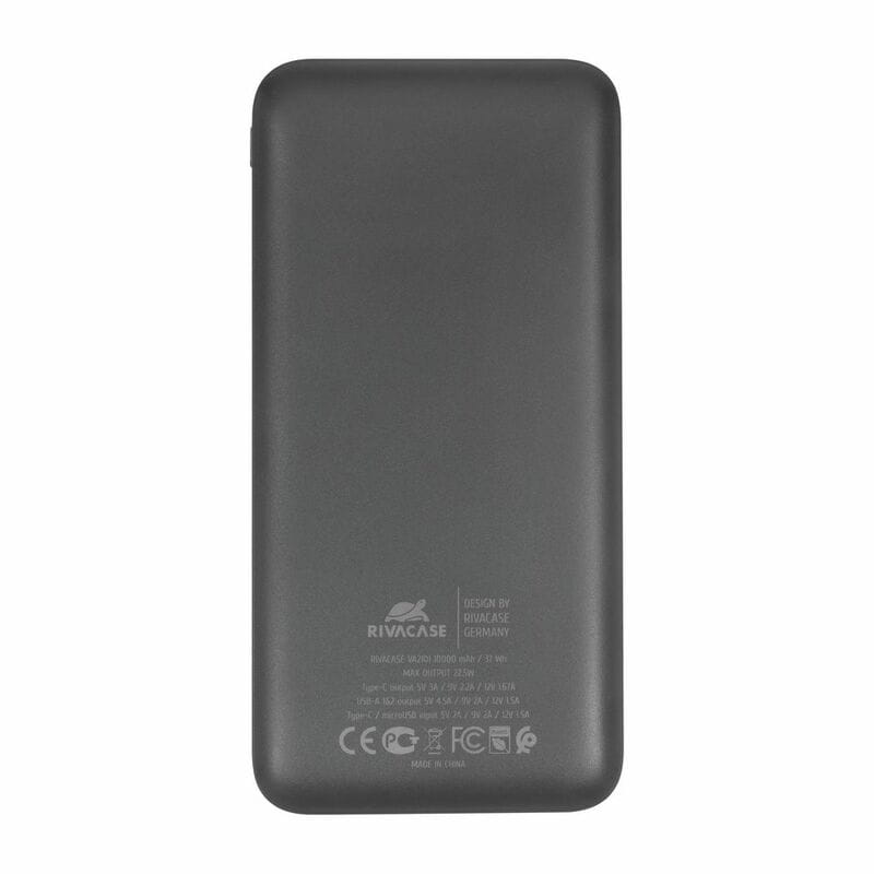 Універсальна мобільна батарея Rivacase Rivapower 10000 mAh 22,5 Вт Black (VA2101)