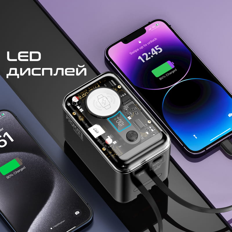 Универсальная мобильная батарея Promate Mavrix-20 20000mAh 65W Black
