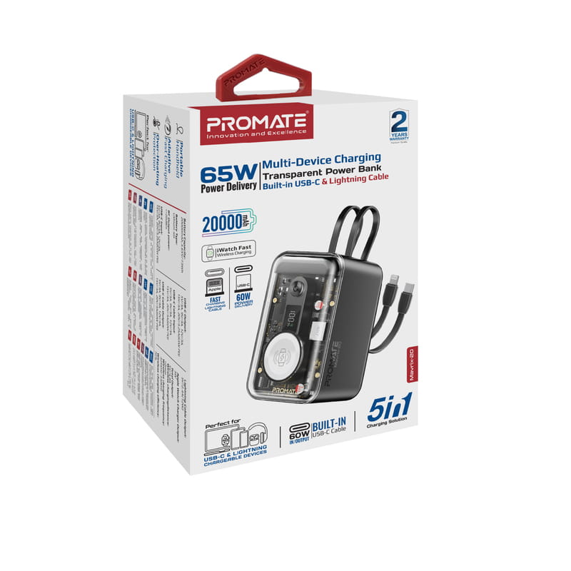 Универсальная мобильная батарея Promate Mavrix-20 20000mAh 65W Black