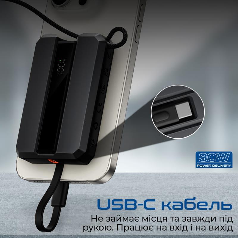 Універсальна мобільна батарея Promate Neo-10 10000mAh 30W Black (neo-10.black)