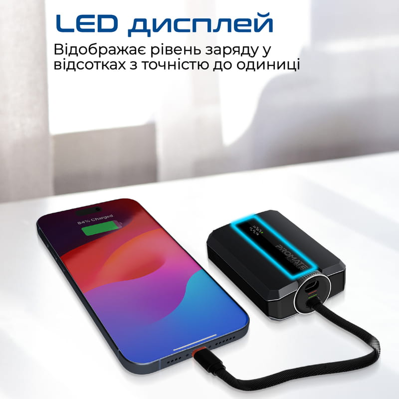 Универсальная мобильная батарея Promate Neo-10Uni 10000mAh 30W Black