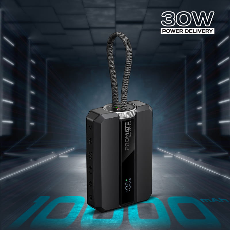 Универсальная мобильная батарея Promate Neo-10Uni 10000mAh 30W Black