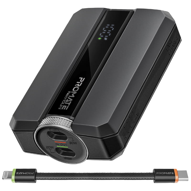 Универсальная мобильная батарея Promate Neo-10Uni 10000mAh 30W Black