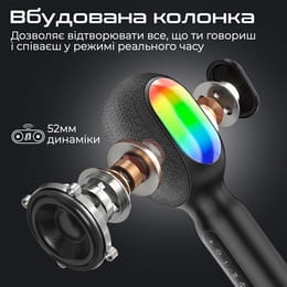 Микрофон для караоке Promate VocalMic Bluetooth LED Black