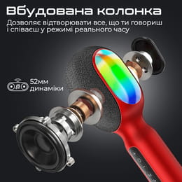 Микрофон для караоке Promate VocalMic Bluetooth LED Red