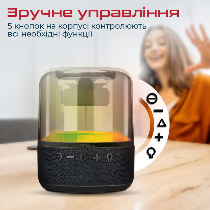 Акустическая система Promate Glitz-L 10W Black