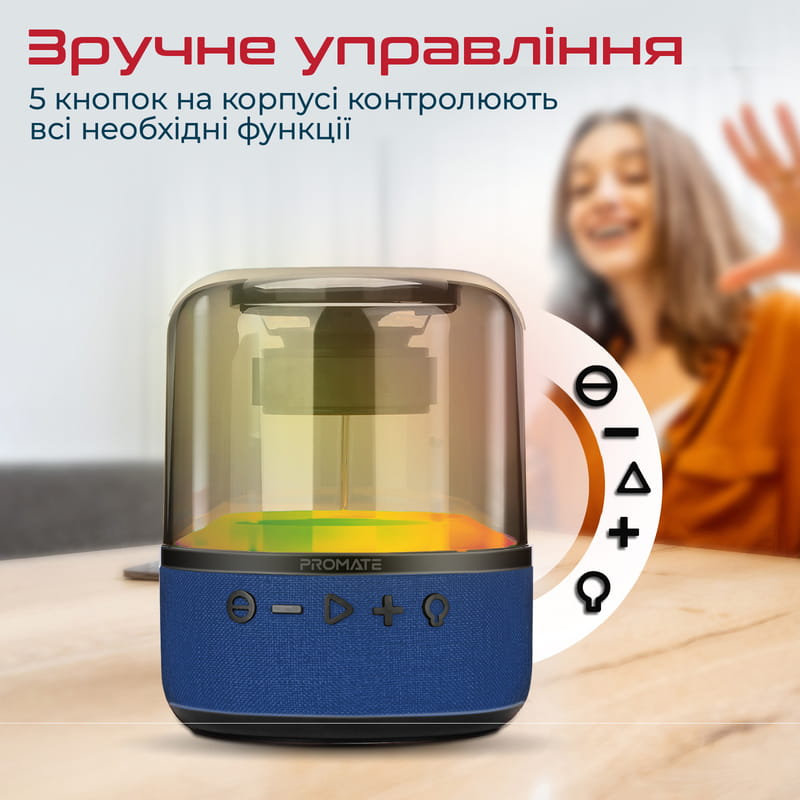 Акустична система Promate Glitz-L 10W Blue (glitz-l.blue)