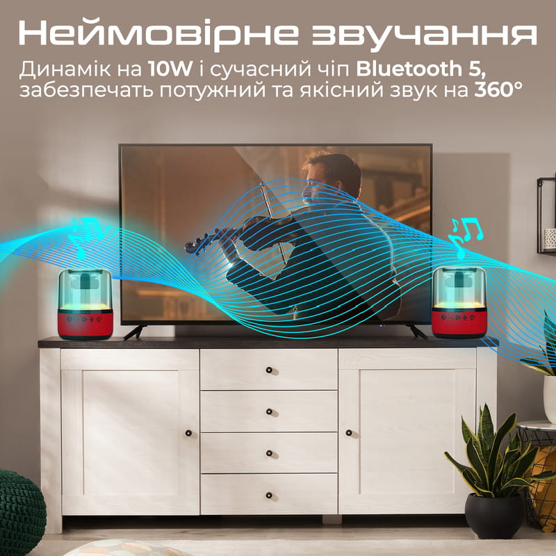 Акустическая система Promate Glitz-L 10W Red
