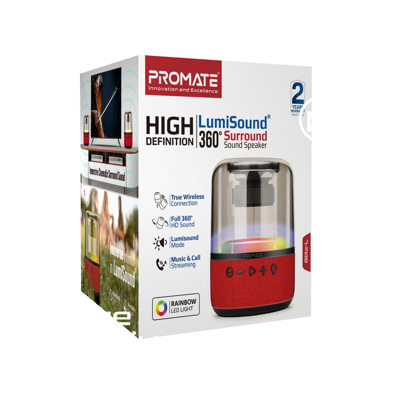 Акустическая система Promate Glitz-L 10W Red