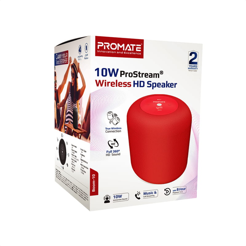 Акустична система Promate Boom-10 W Red (boom-10.red)