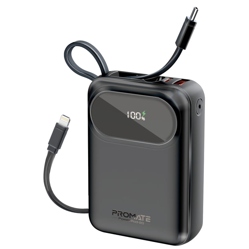 Універсальна мобільна батарея Promate PowerPod-20 20000mAh 35W Black