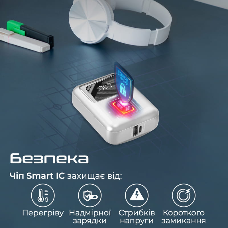 Універсальна мобільна батарея Promate PowerPod-10 10000mAh 35W Black