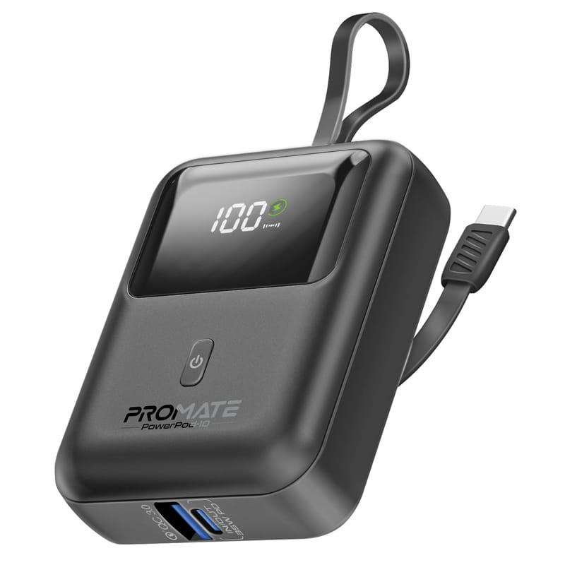 Універсальна мобільна батарея Promate PowerPod-10 10000mAh 35W Black