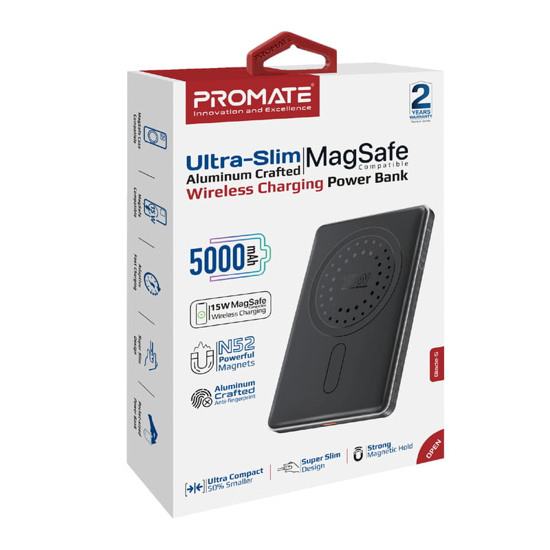 Універсальна мобільна батарея Promate Blade-5 5000mAh 20W Black (blade-5.black)