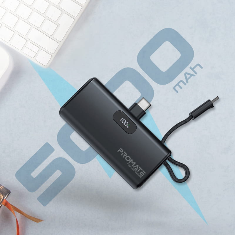 Универсальная мобильная батарея Promate Nanopack-5 5000mAh 20W Black (nanopack-5.black)