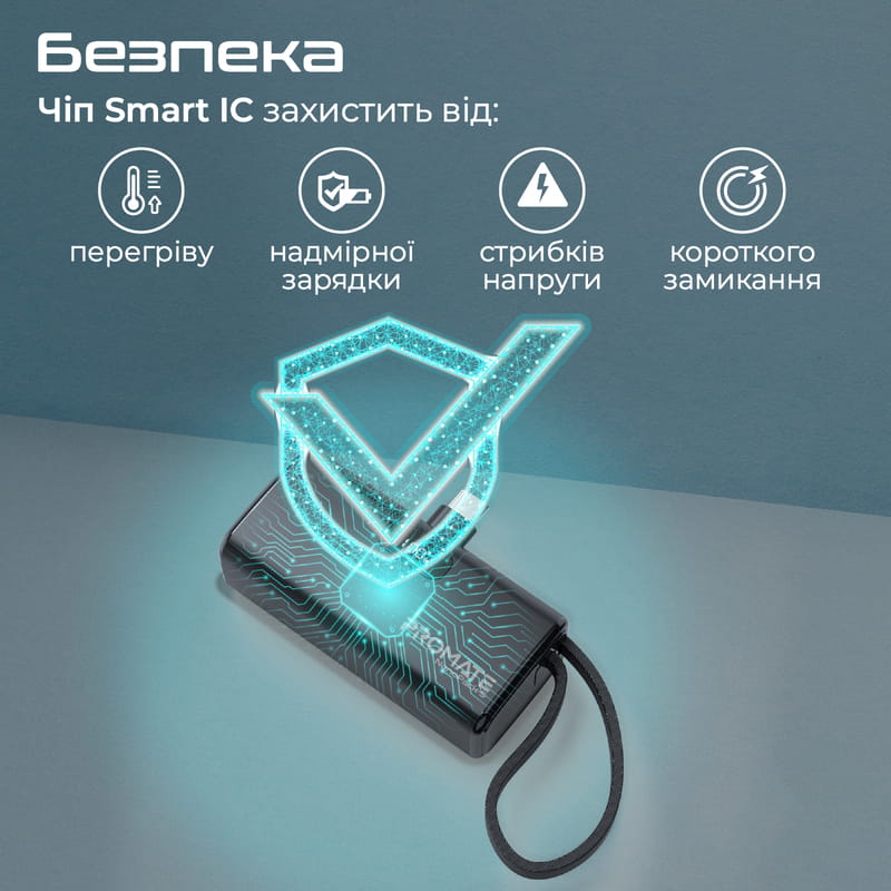 Універсальна мобільна батарея Promate Nanopack-5 5000mAh 20W Black (nanopack-5.black)