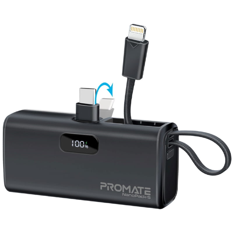 Универсальная мобильная батарея Promate Nanopack-5 5000mAh 20W Black