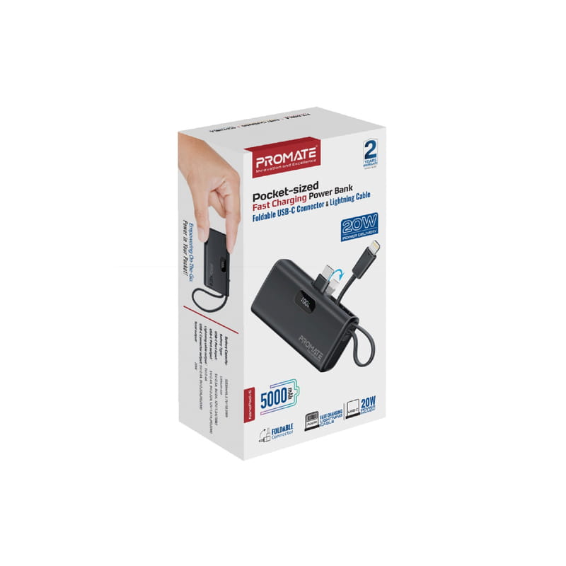 Универсальная мобильная батарея Promate Nanopack-5 5000mAh 20W Black
