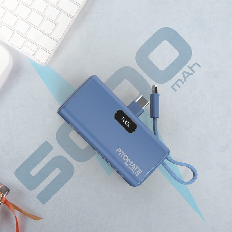 Універсальна мобільна батарея Promate Nanopack-5 5000mAh 20W Blue (nanopack-5.navy)