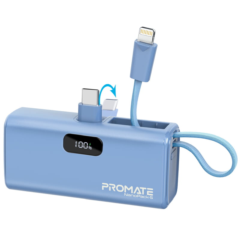 Универсальная мобильная батарея Promate Nanopack-5 5000mAh 20W Blue