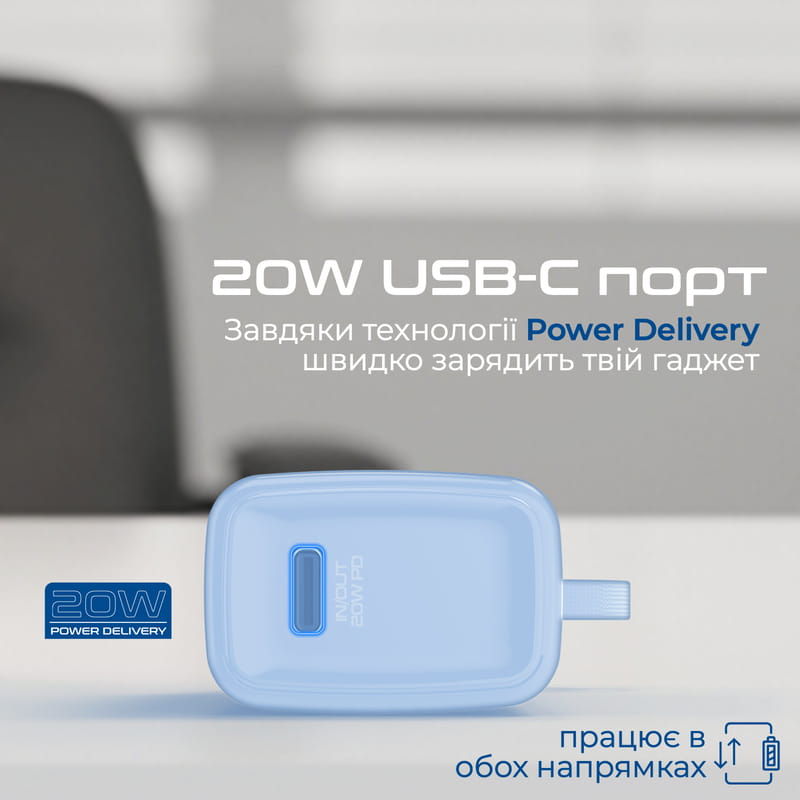 Универсальная мобильная батарея Promate Nanopack-5 5000mAh 20W Blue