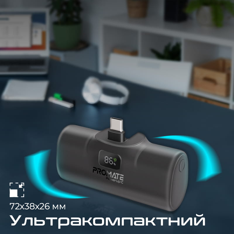 Универсальная мобильная батарея Promate PowerUp-c 5000mAh 20W Black