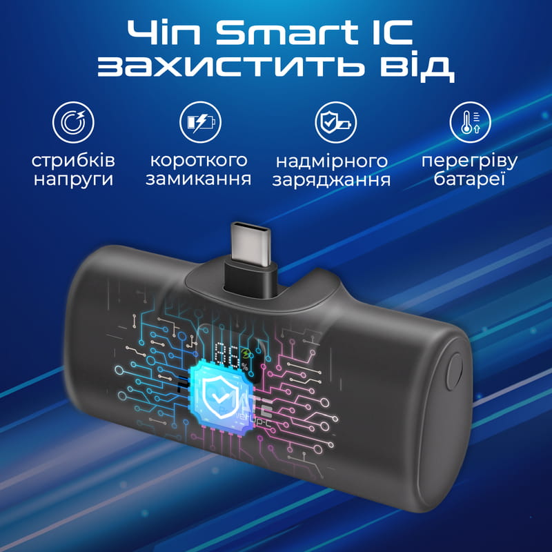 Универсальная мобильная батарея Promate PowerUp-c 5000mAh 20W Black