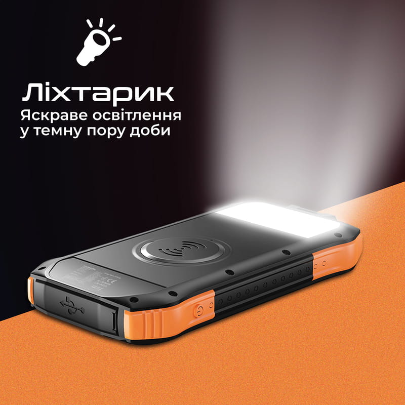 Універсальна мобільна батарея Promate SolarTank-10PDQi 10000mAh 20W Black