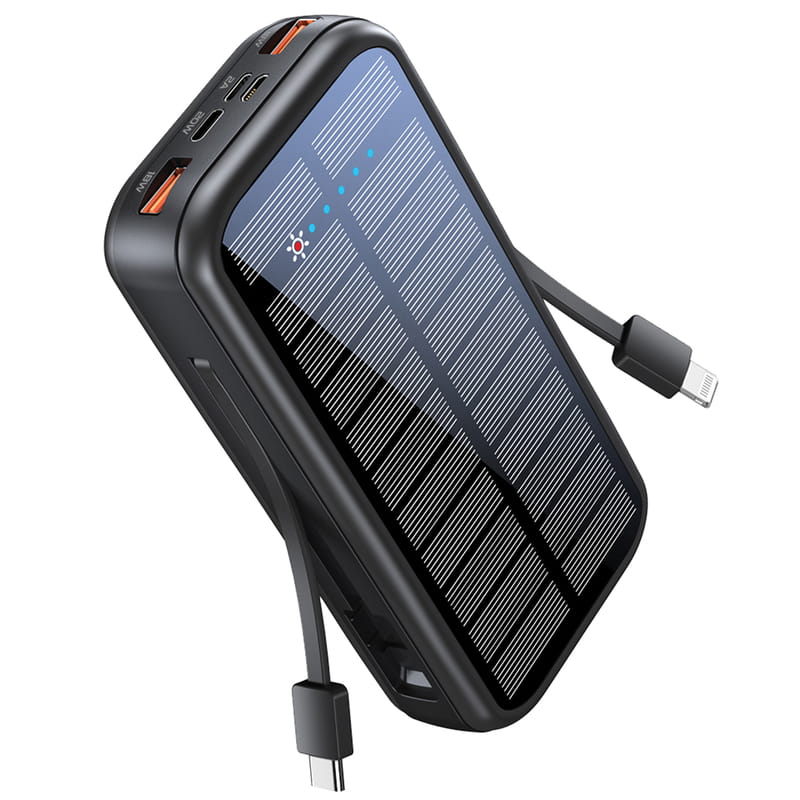 Універсальна мобільна батарея Promate SolarTank-20PDQi 20000mAh 20W Black (solartank-20pdci.black)