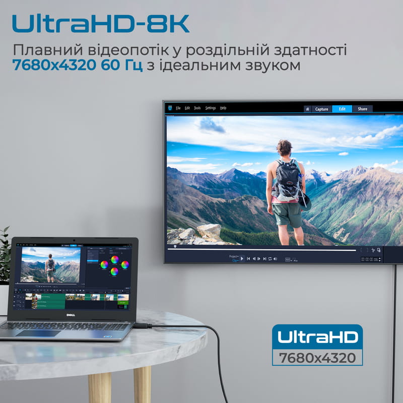 Кабель Promate DisplayPort - DisplayPort V 1.4 (M/M), 2 м, DPLink-200 Black