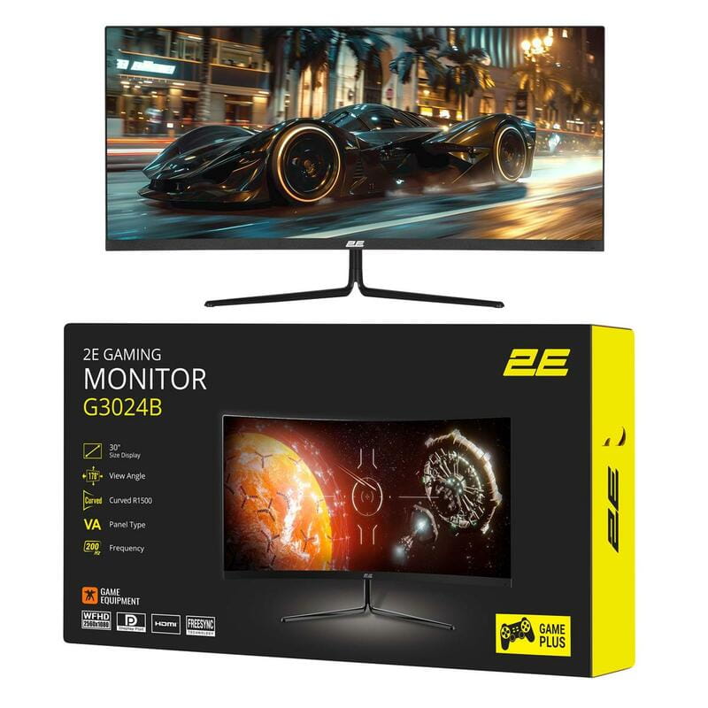 Монітор 2E 30" G3024B (2E-G3024B-01.UA) VA Black Curved 200Hz