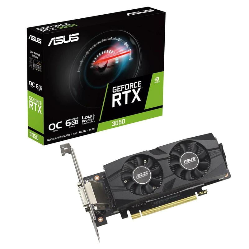 Видеокарта GF RTX 3050 6GB GDDR6 OC low profile Asus (RTX3050-O6G-LP-BRK)