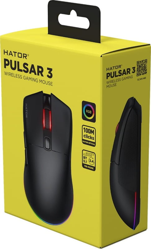 Мышь беспроводная Hator Pulsar 3 Wireless Black (HTM630)