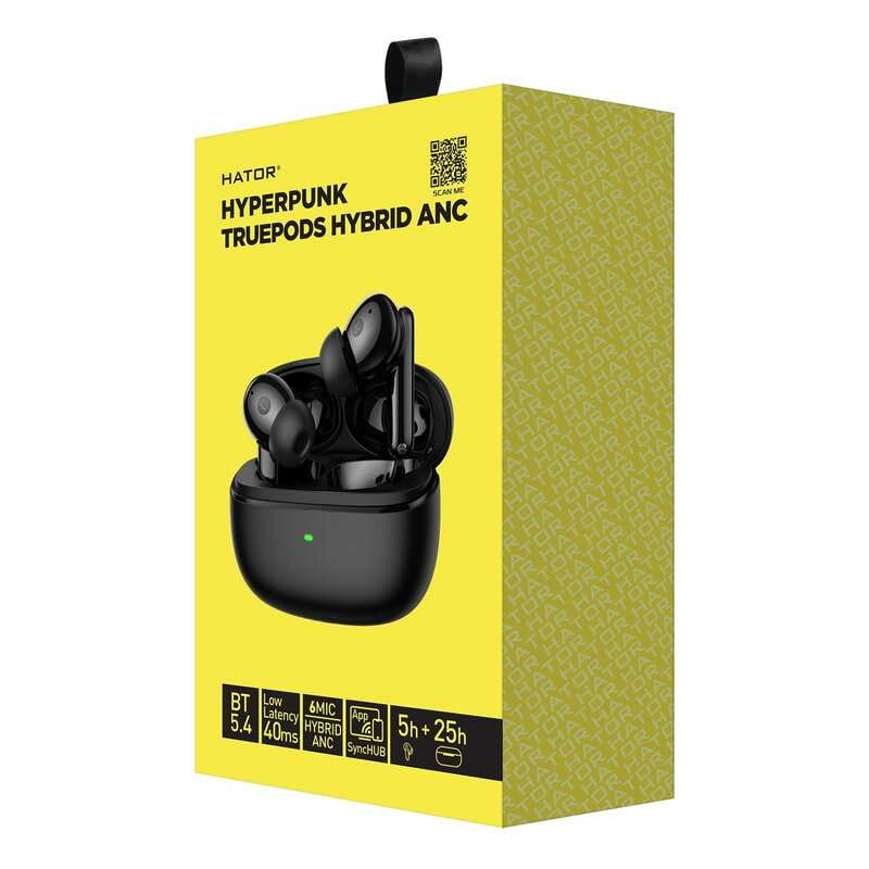 Bluetooth-гарнитура Hator Hyреrpunk Truepods Hybrid ANC Black (HTA431)