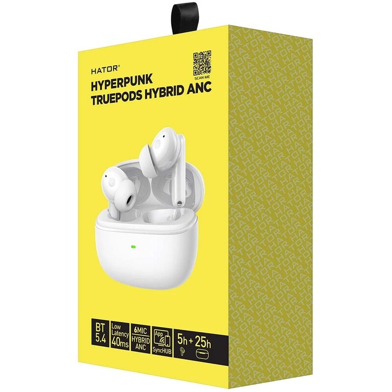 Bluetooth-гарнитура Hator Hyреrpunk Truepods Hybrid ANC White (HTA432)