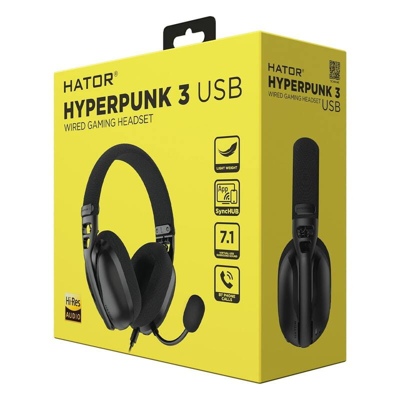 Гарнитура Hator Hyperpunk 3 USB Black (ESH10)