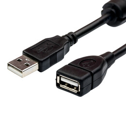 Кабель Atcom USB - USB (M/F), 1.5 м, ферритовый фильтр, Black