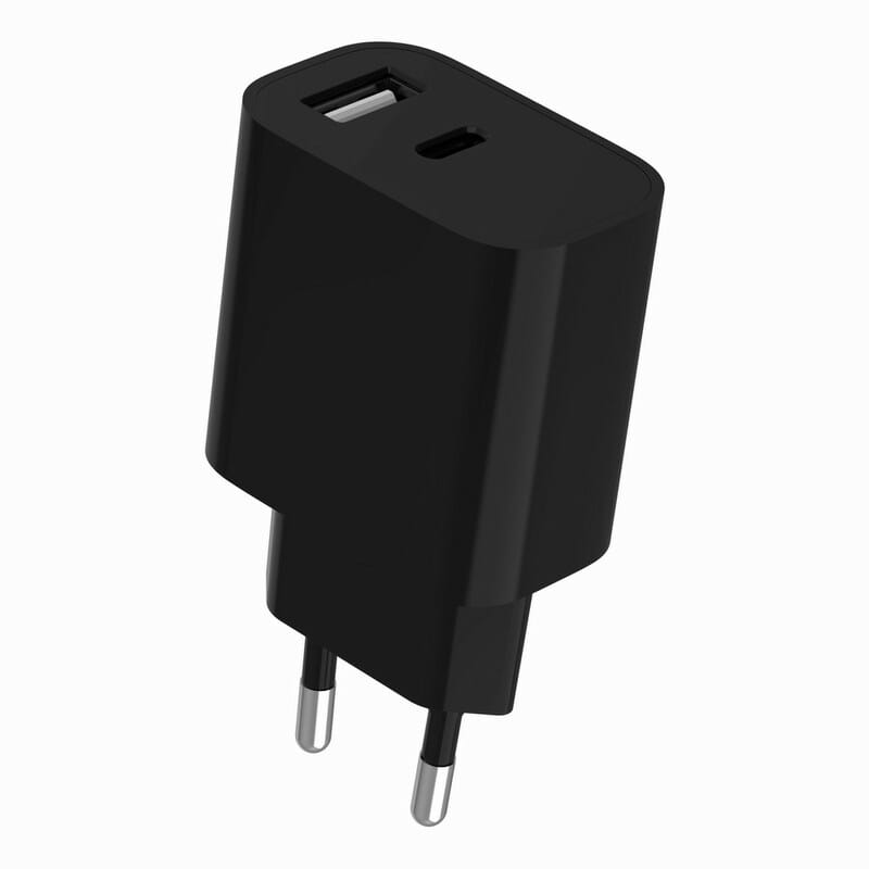 Сетевое зарядное устройство Gembird (1USBх2.4A + 1USB-Cх2.4A) Black (TA-UC-2AC12-01-BK)