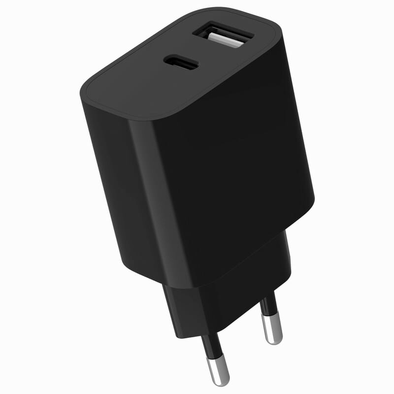 Сетевое зарядное устройство Gembird (1USBх2.4A + 1USB-Cх2.4A) Black (TA-UC-2AC12-01-BK)