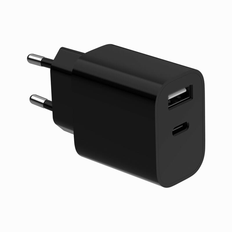 Сетевое зарядное устройство Gembird (1USBх2.4A + 1USB-Cх2.4A) Black (TA-UC-2AC12-01-BK)