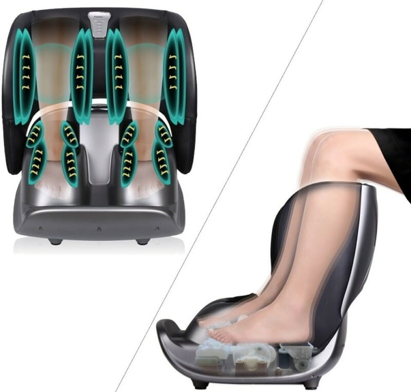 Масажер Naipo Foot and Calf 2 in 1 Massager для ніг з підігрівом, вібрацією та функцією масажу Шіацу (MGF-3600)