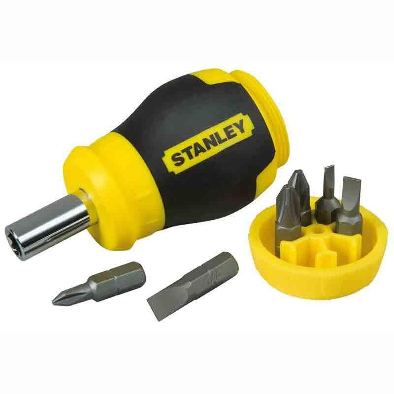 Отвертка Stanley Multibit Stubby с 6 сменными битами (0-66-357)