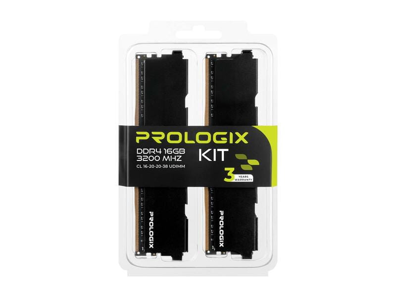 Модуль памяти DDR4 2x8GB/3200 Prologix Black (PRO16GB3200B4K)