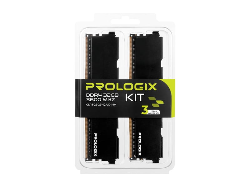 Модуль пам`ятi DDR4 2x16GB/3600 Prologix Black (PRO32GB3600B4K)