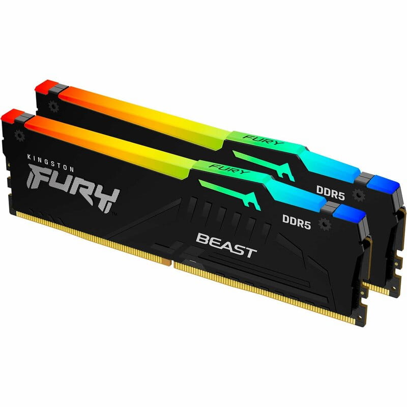 Модуль памяти DDR5 2x32GB/5600 Kingston Fury Beast RGB Black (KF556C40BBAK2-64)