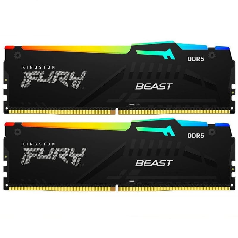 Модуль памяти DDR5 2x32GB/5600 Kingston Fury Beast RGB Black (KF556C40BBAK2-64)